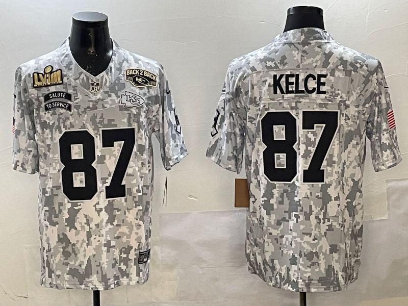 Men Kansas City Chiefs #87 Kelce Camo 2025 Nike Salute to Service Limited NFL Jersey style 6